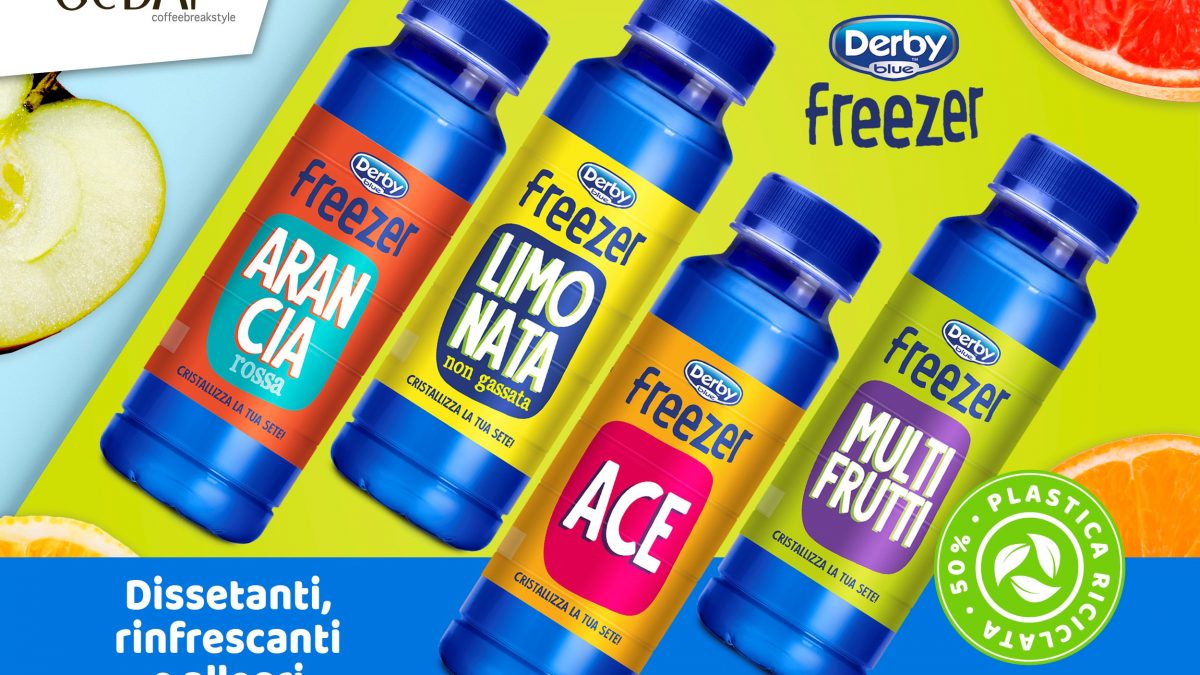 Derby Blue Freezer nella nuova bottiglia in RPet
